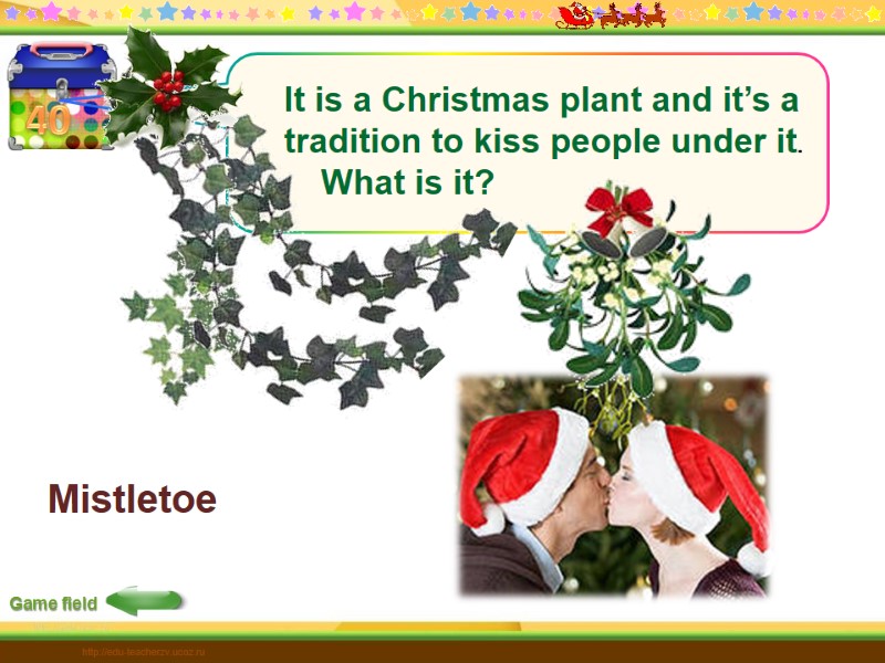 40 Game field http://edu-teacherzv.ucoz.ru Mistletoe